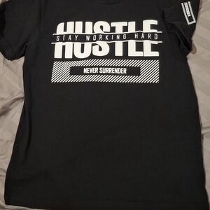 Kids' 'Hustle' Graphic Short Sleeve Tee - Black